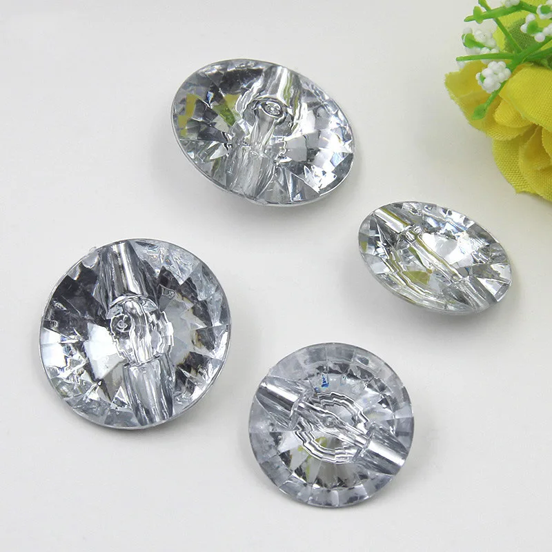 40pcs Rhinestone Buttons Transparent Jewel Buttons Acrylic Crystal Buttons For Coat Jacket Shoe Button Sewing Accessories