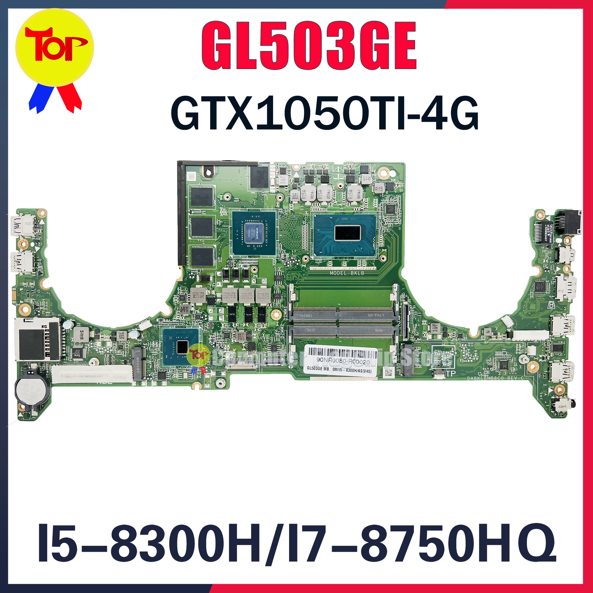 

KEFU GL503GE Laptop Motherboard For ASUS ROG STRIX GL503G I7-8750H I5-8300H GTX1050TI-4G Mainboard 100% Working Test