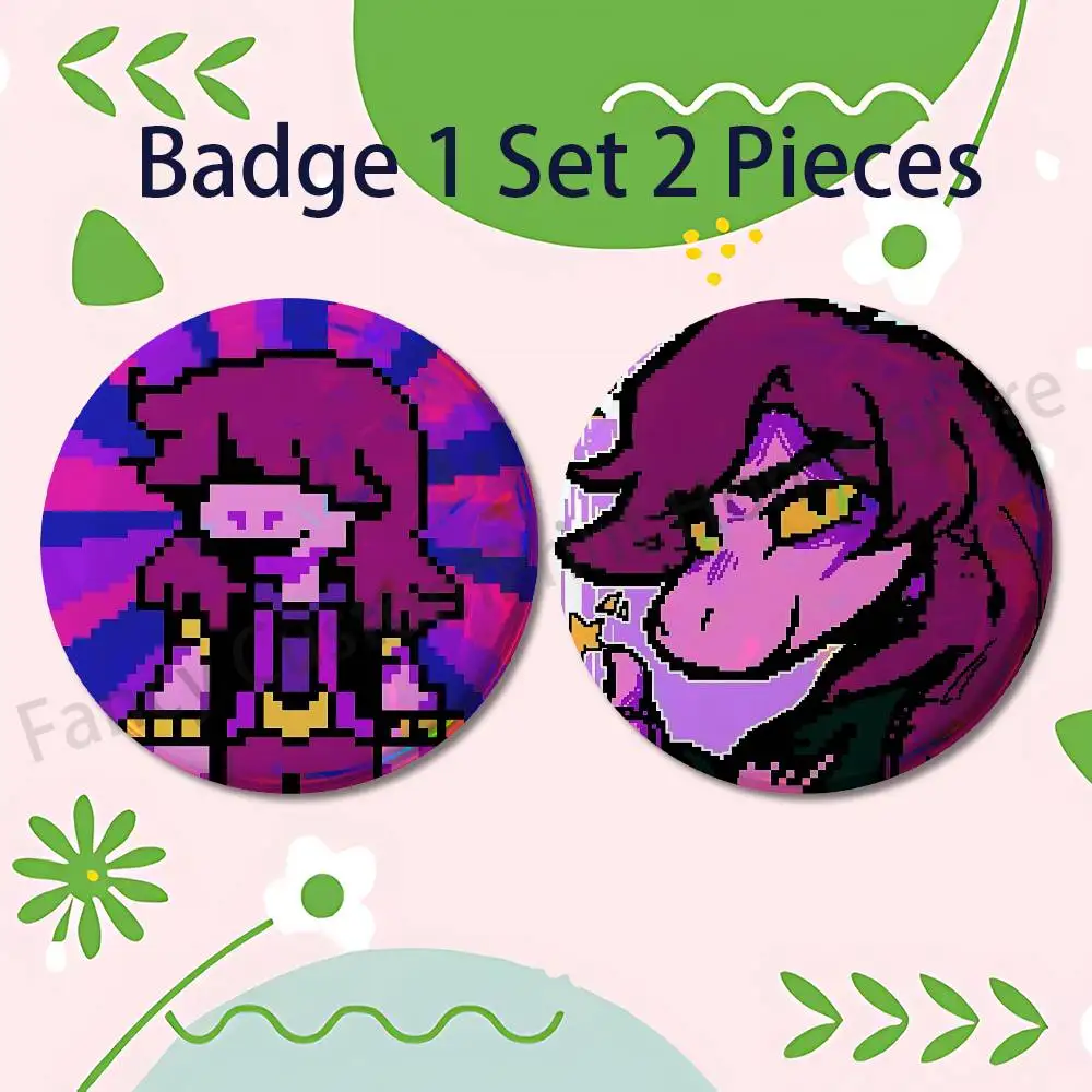 S-Susie D-Deltarune Pins 58mm Cute Cartoon Badge Handmade Brooches for Backpack Accessories - view 4