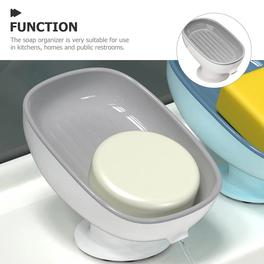 

Bar Soap Draining Holder with Suction Cup Self-Draining Soap Dish for Bathroom Kitchen Laundry Room Storage Solution Non-Slip