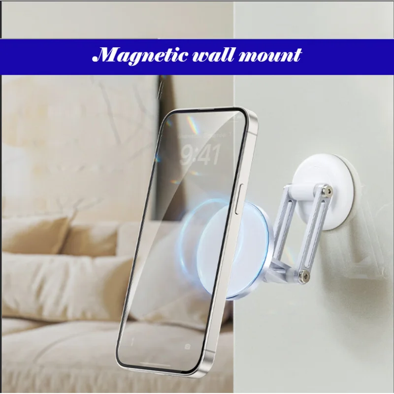 Dudukan Ponsel Magnetik - Dapat Dilipat, Dapat Disesuaikan untuk Menonton Film, Streaming Langsung, Dudukan Mobil Cermin Kamar Mandi & Dapur