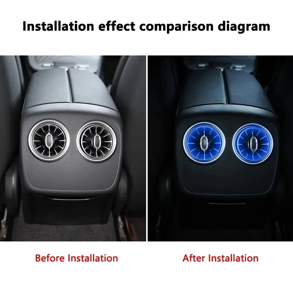 For Mercedes-Benz CLS-class C257 E-coupe W238 W298 W464 Retrofit W257 Glowing Rear Turbine Air Vent 64 Color Ambient Light