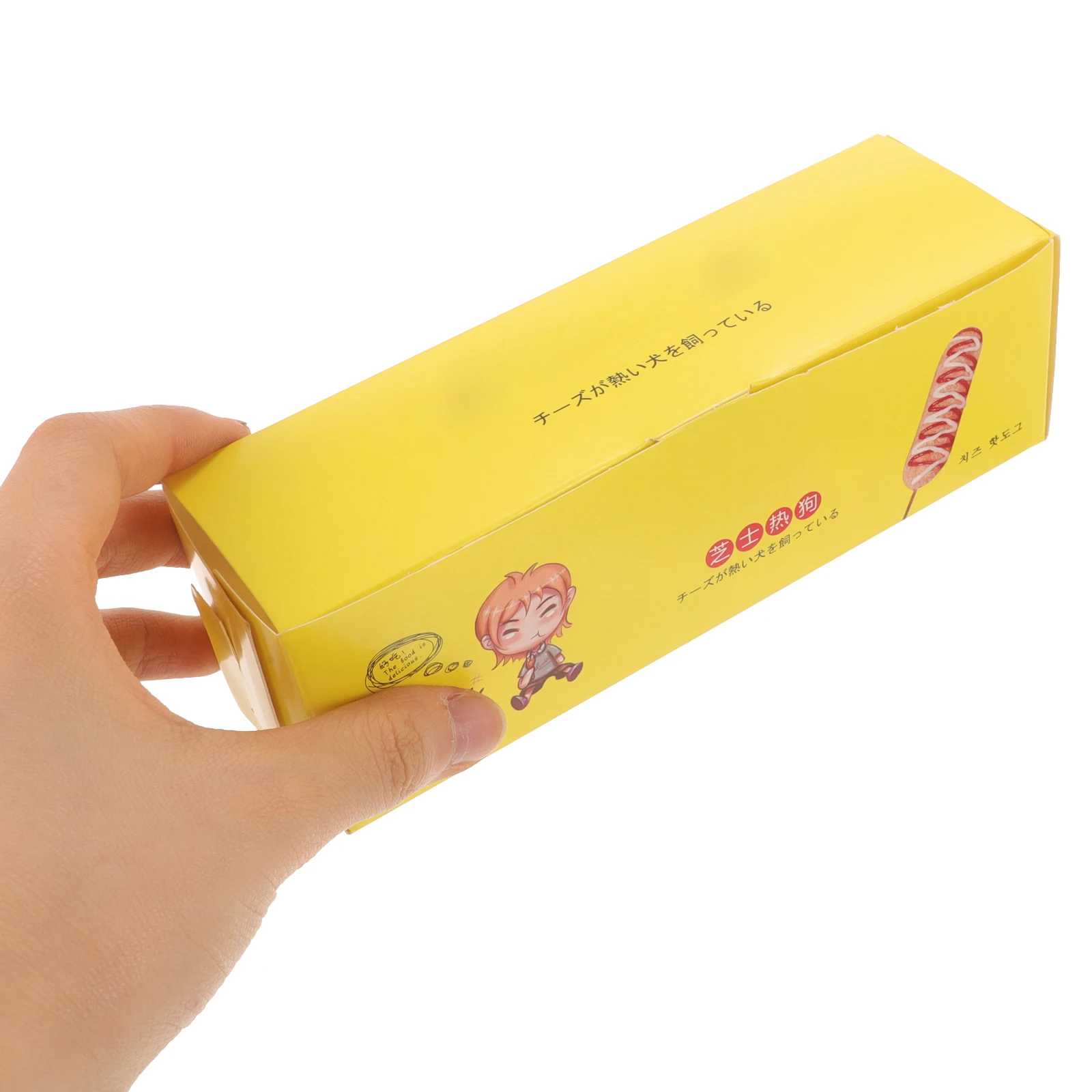 

100Pcs HotDogBox FoodPaperTray Storage SushiContainer RestaurantContainers Stick SausageHolder SnackWrappingBox PaperServingTray