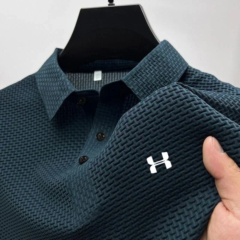 New summer breathable men's short-sleeved POLO shirt, fashionable and high-quality outdoor men's short-sleeved T-shirt top