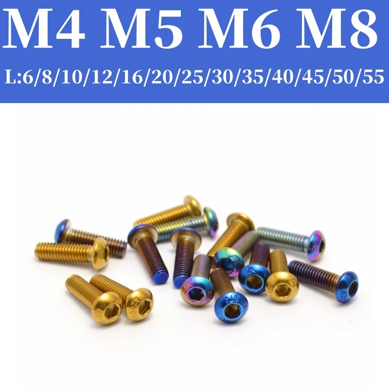 

Titanium Color M4 M5 M6 M8 Material Motorcycle Windscreen Fairing Screws Fasteners Universal Compatible with Yamaha Honda