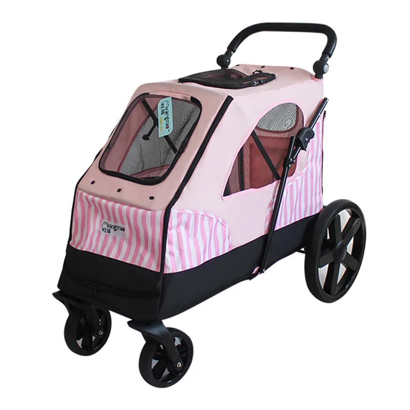 

STLFLuxury PET STROLLER 4 Wheels Large Size Adjustable Foldable Luxury PET Cage Travel Bag Washable Luxury PET Transport Bag