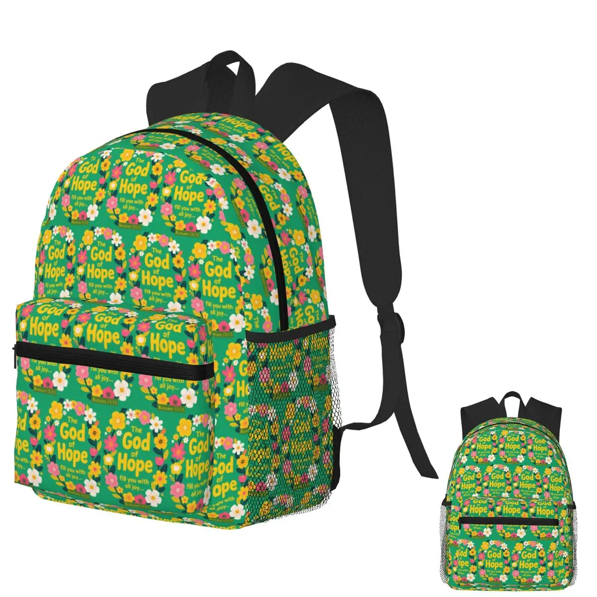 

The God Of Hope Fill You With All Joy Student Backpack School Bag Hiking Travel Daypack for Boys Girls Bookbag Shoulder Bags