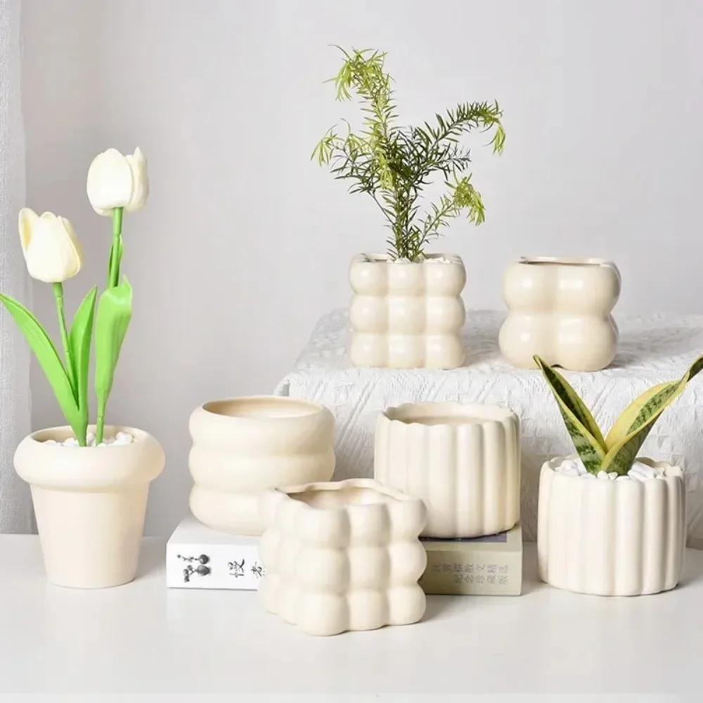INS Flowerpot Ceramic Pots for plants Flower Vases Home Decoration Indoor Succulent Plant Potted