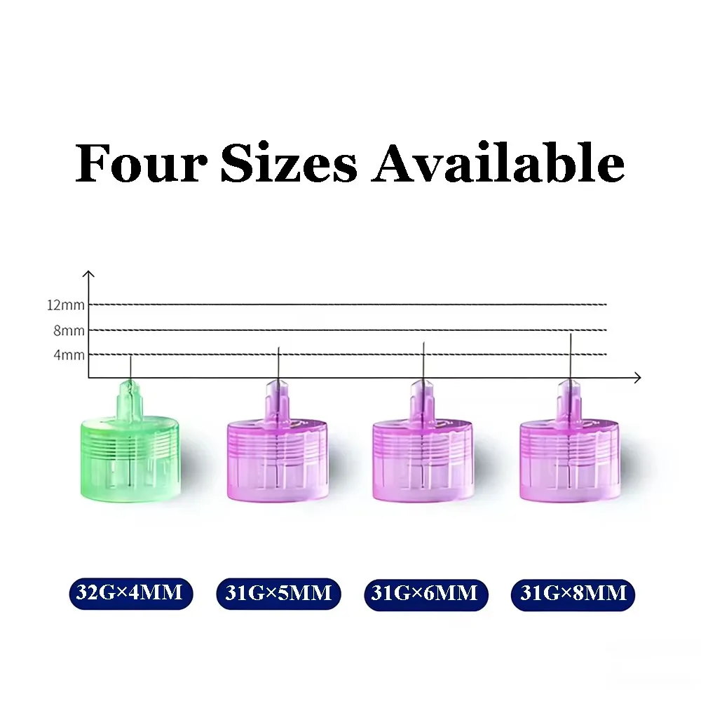 Insulin Pen Refills for Insulin Injection Pens, Individually Packaged, Insulin Pen Needles, Painless Injection Pen Needles, Single-Use, Suitable for Injecting Insulin, Semaglutide, Etc., 4Mm/6Mm/8Mm view 3