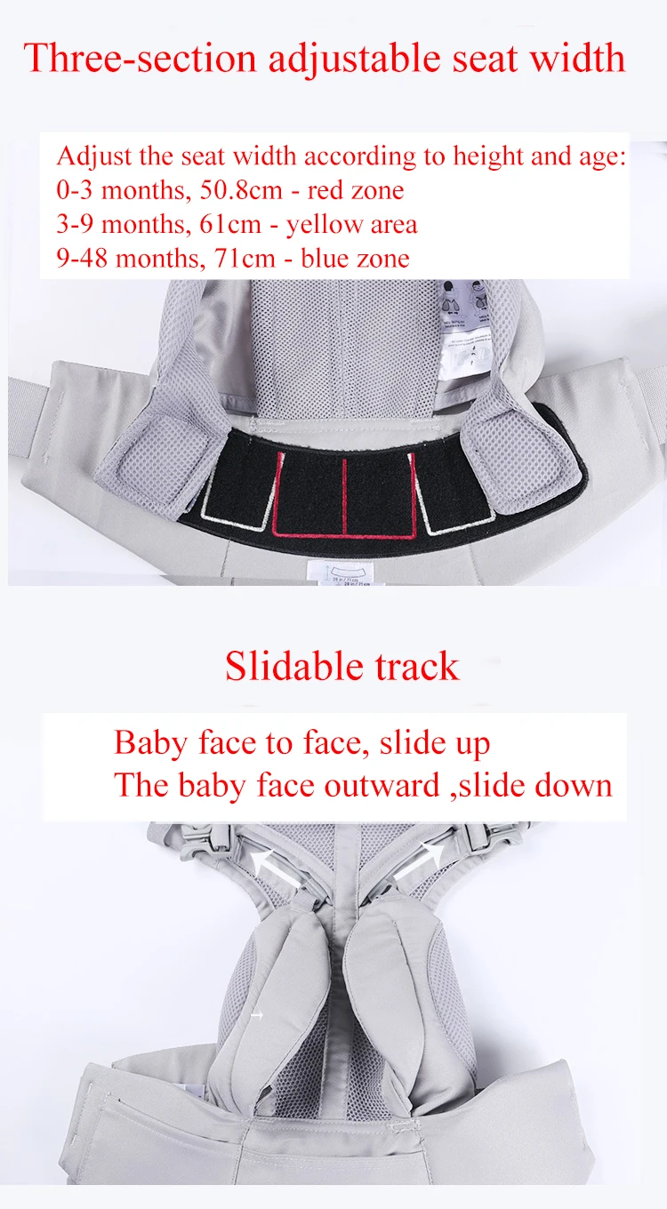 Ergonomic Baby Carrier Infant Kid Sling Back Front Facing Kangaroo Wrap  for Travel 0-36 Months