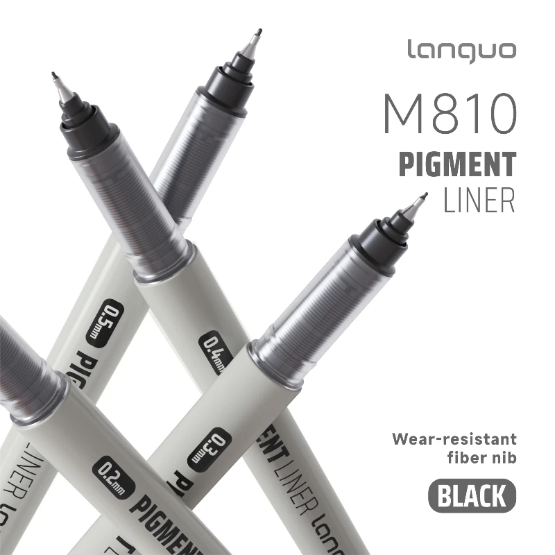 

Гелевые ручки-линеры LANGUO с пигментными чернилами, размер наконечника 0,2/0,5 мм, водостойкие, не размазываются, для офиса и школы, канцелярские товары