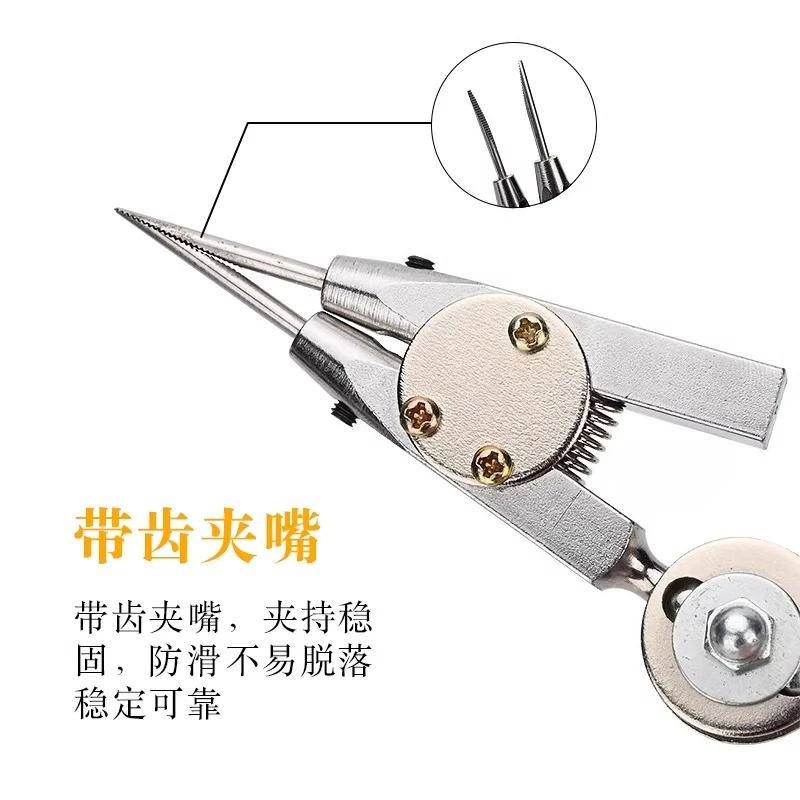 Universal Reversing Clamp Single/Double Head - Jewelry Welding Fixture Pliers with Straight/Bent Tips