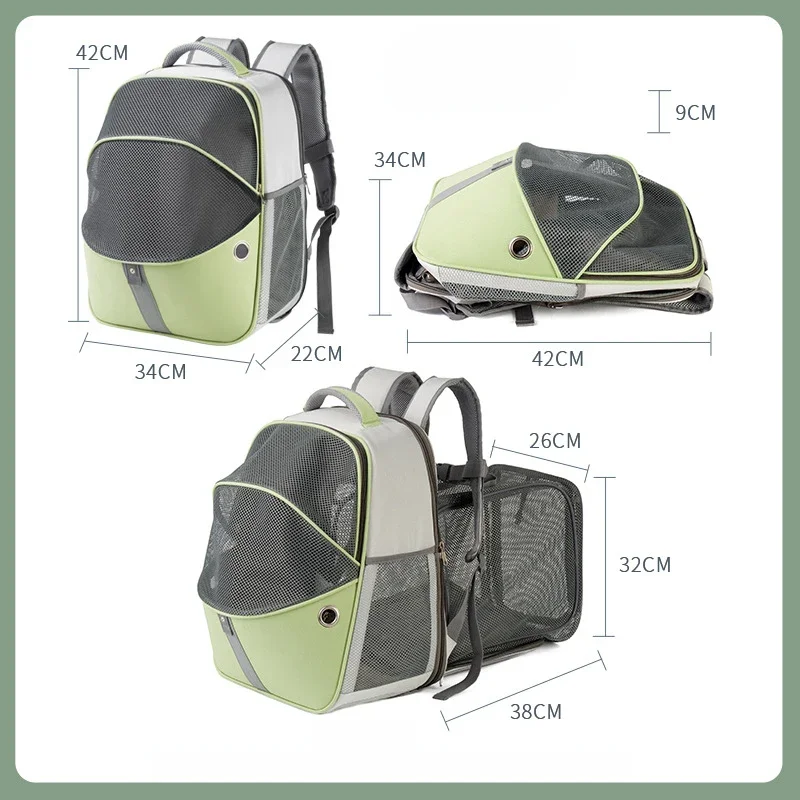 Portable Foldable Pet Carrier Bag Outdoor Cat Dog Breathable Travel Bag Pet Backpack Oxford FabricMesh Travel Collapsible