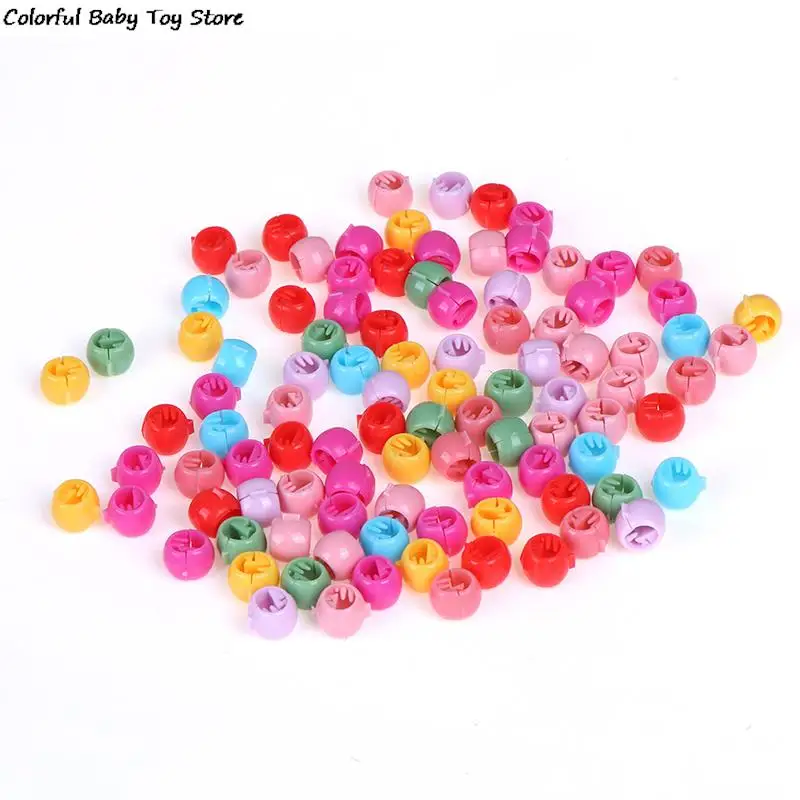 100PCS Mini Candy Colors Hair Claw Clips For Women Girls Cute Plastic Hairpins Hair Braids Maker Beads Headwear Hair Accessories