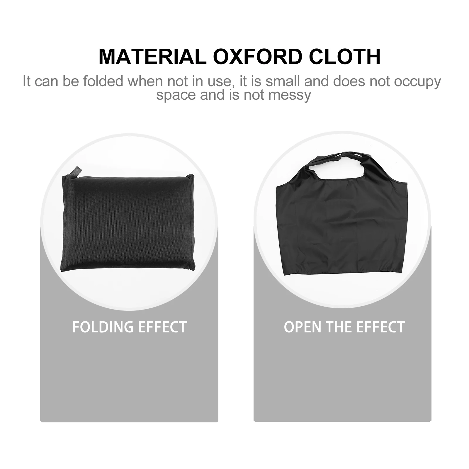 

2pcs Oxford Cloth Tote Bags Large Capacity Shopping Handbag Foldable Multipurpose Grocery Bag Black Storage Bag