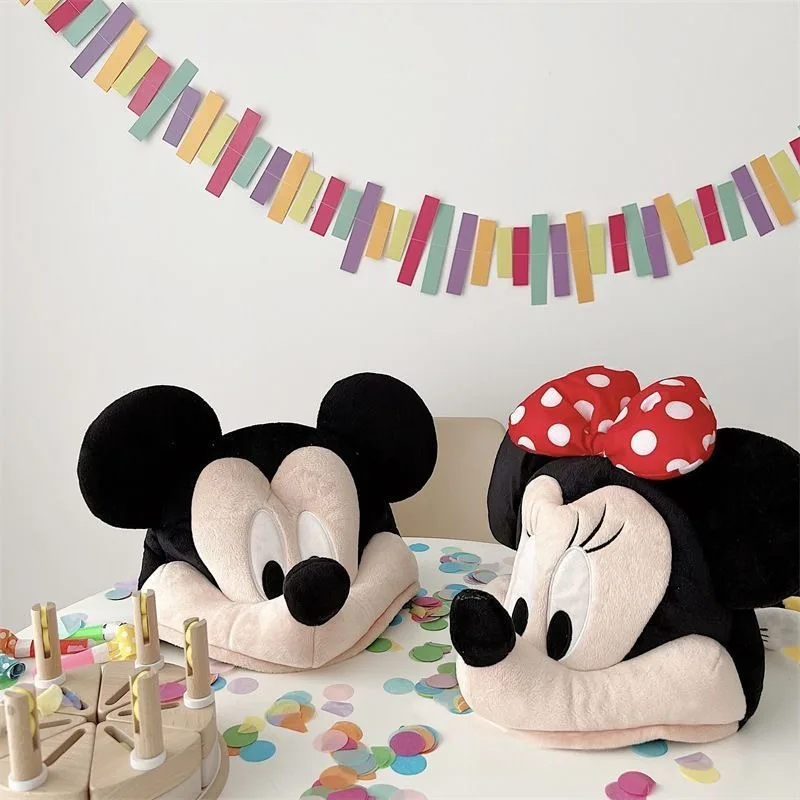 NEW Disney 3D Hat Mickey Minnie Winter Plush Insulation Cold-proof Cute Cartoon Fashionable and Funny Lovers Parent-child Gift