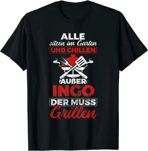 

Первоклассная футболка Neu Herren Alle Sitzen Im Garten Muss Grillen