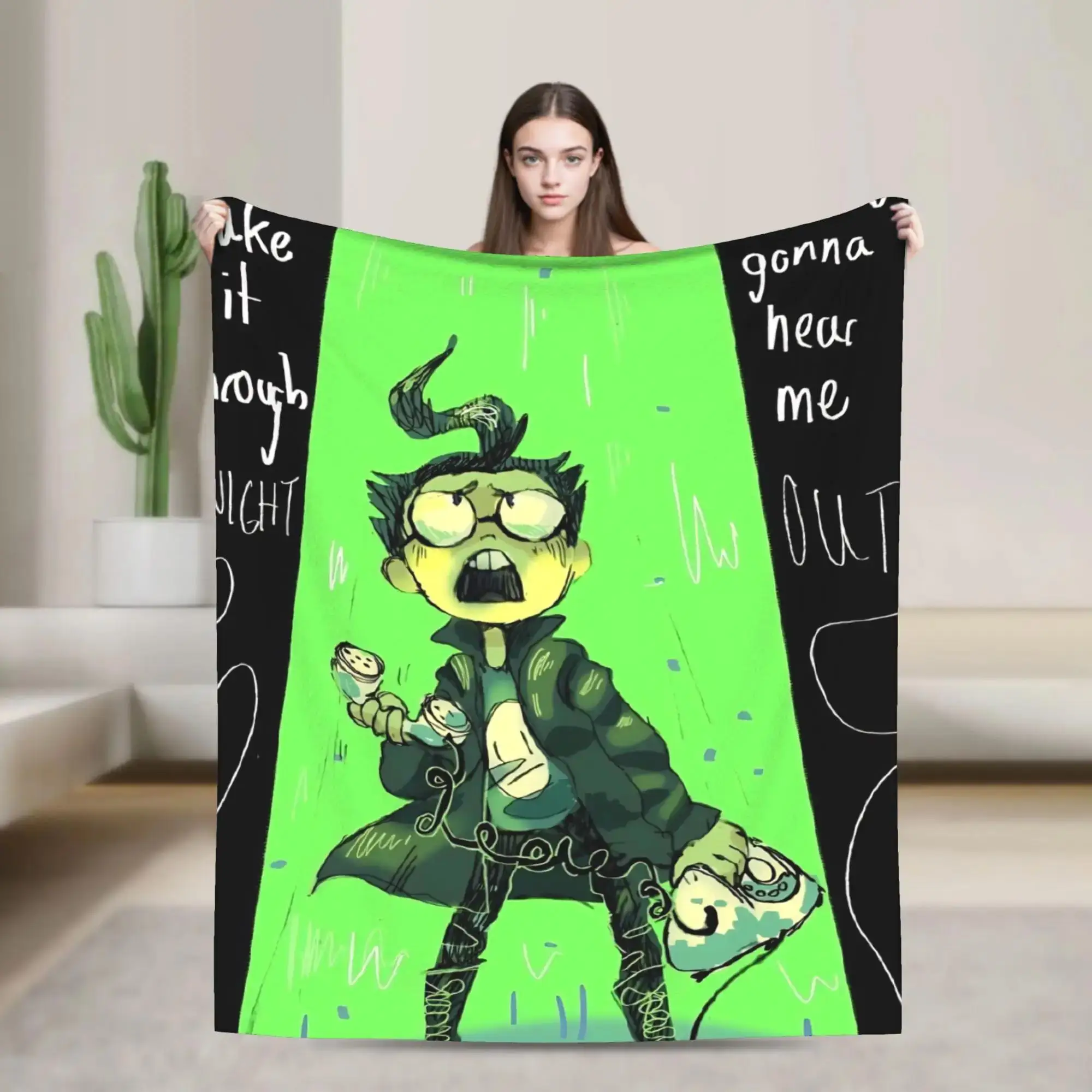 

Плед из фланели с персонажами мультфильма «Инвейдер Зим» и Гиром, мягкий, качественный, на заказ, для дивана и кровати, идеальный подарок