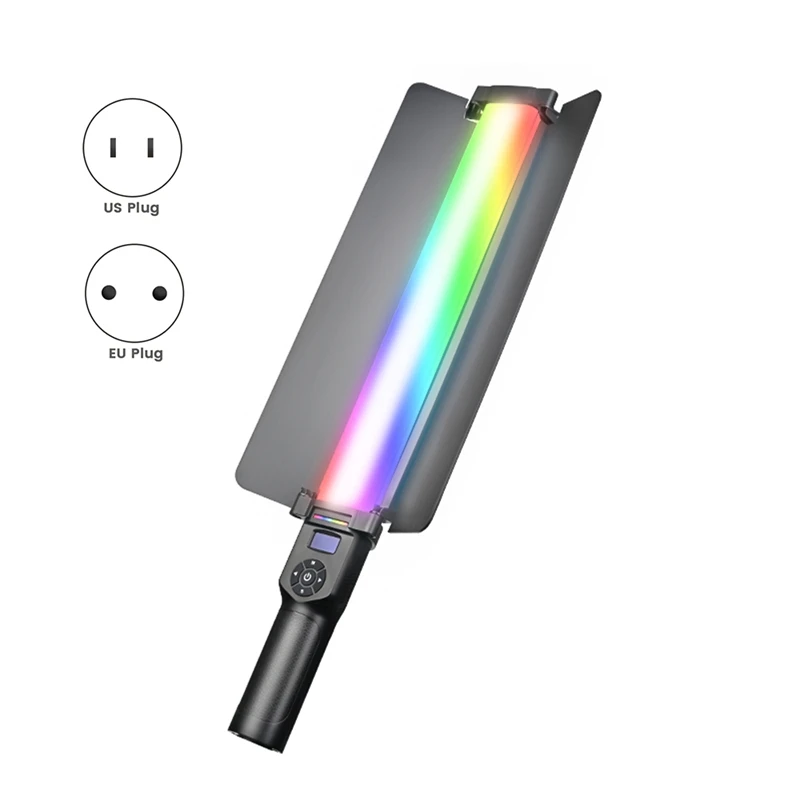 【슈퍼딜】30W 라이트 스틱 핸드헬드 RGB 라이트 튜브 LED 비디오 라이트 완드, Barndoor 2700K-8500K Vlog 라이브 스트림용 디밍 가능
