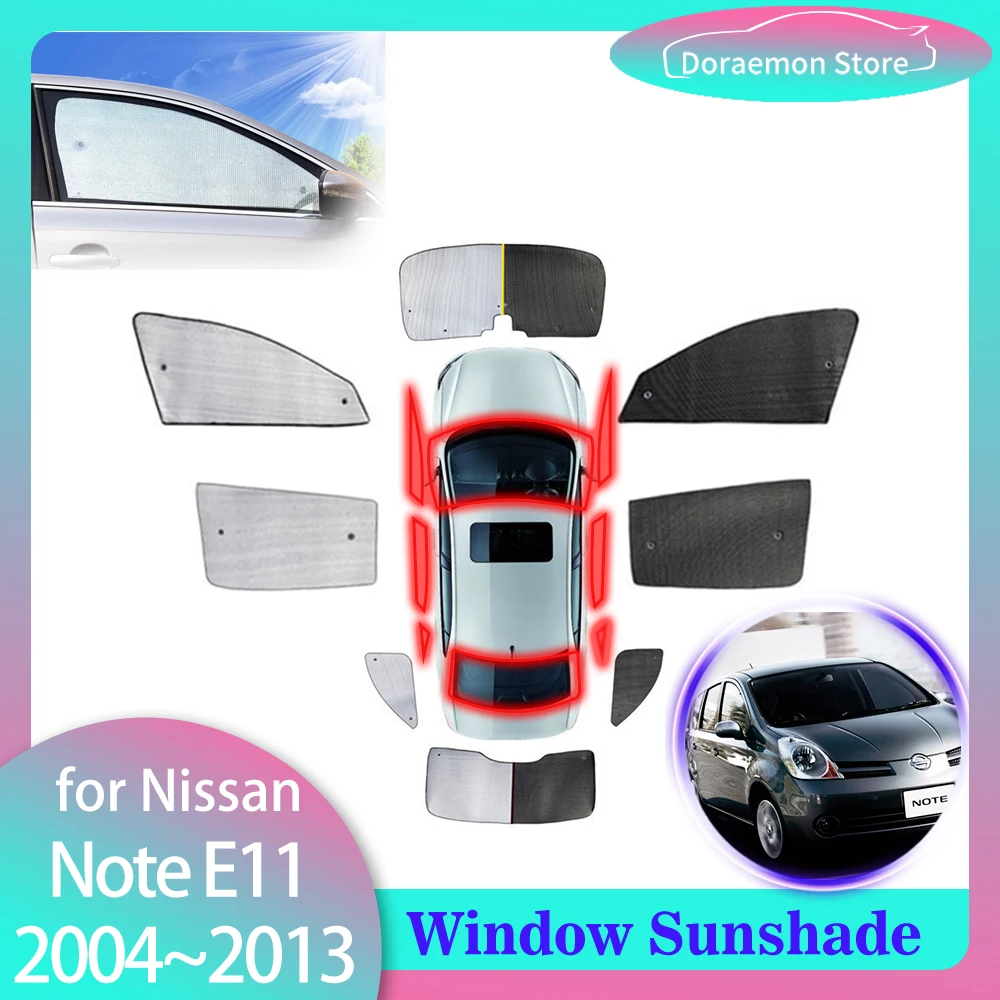 

Солнцезащитные очки с полным покрытием для Nissan Note E11 MK1 2004 ~ 2013 2005 2006 2007 2008 2009 2010 2011 , автомобильные задние боковые окна, занавески, передние ветровые стекла, солнцезащитный козырек, аксессуары
