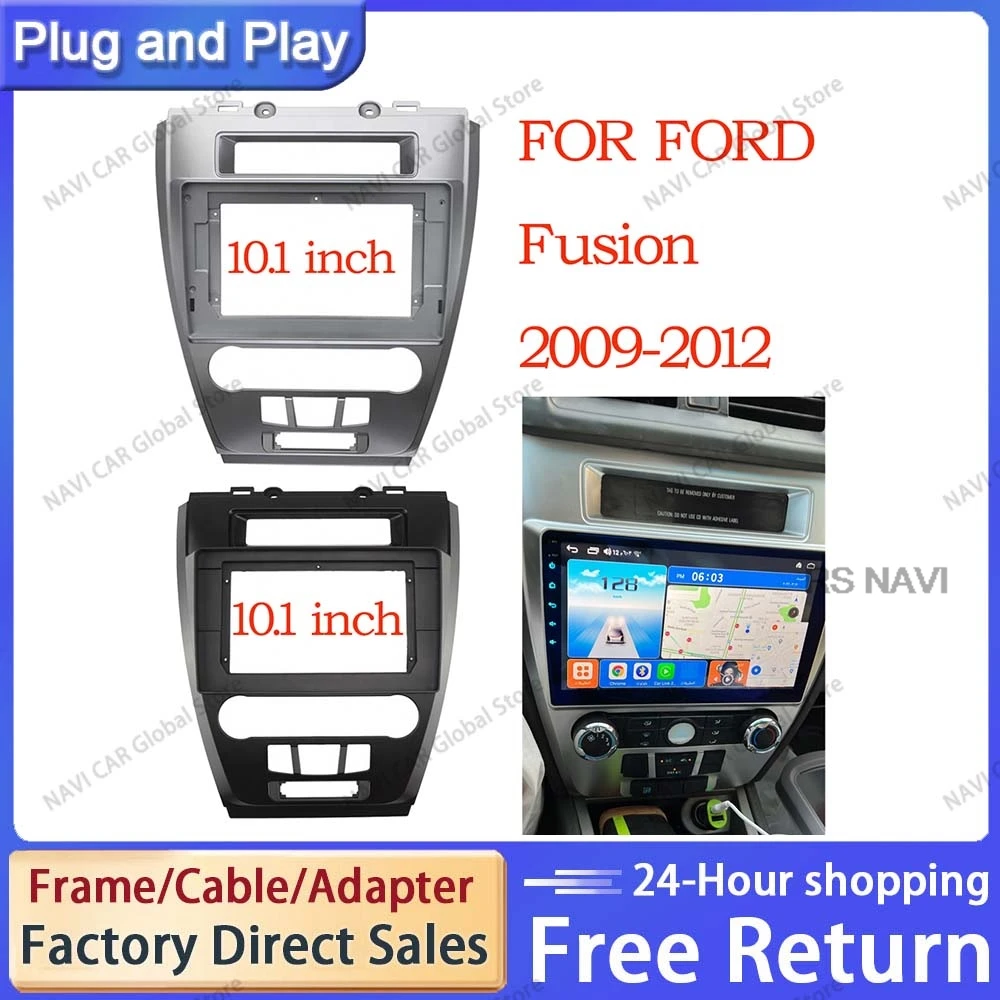 NAVI Car Audio 10.1 INCH Big Screen Fascia Frame Adapter For  FORD FUSION 2009 - 2012 2 Din Dash android mp5 Panel Frame Kit