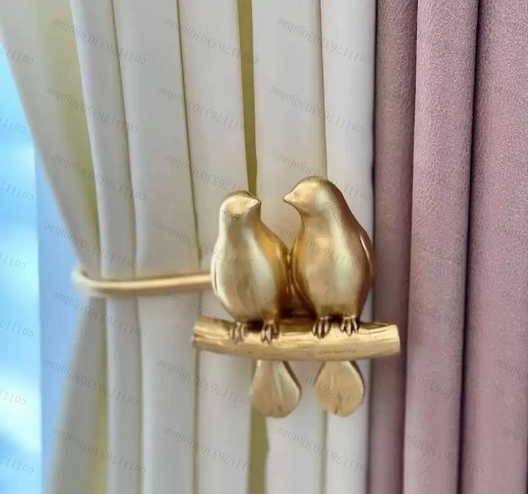 2Pcs/Set  Retro Birdie Resin Curtain Drapery Holdback Vintage Bird Wall Hook for Curtain Tie Buckles Decor Simple Wall Hooks