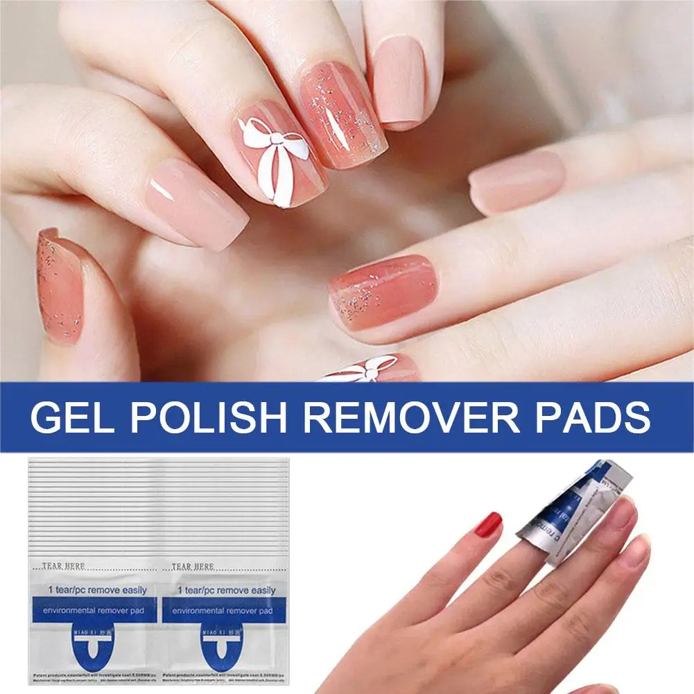 Juego de removedor de esmalte de Gel UV, toallitas sin pelusa para manicura, limpiador, 50 piezas, R3O2