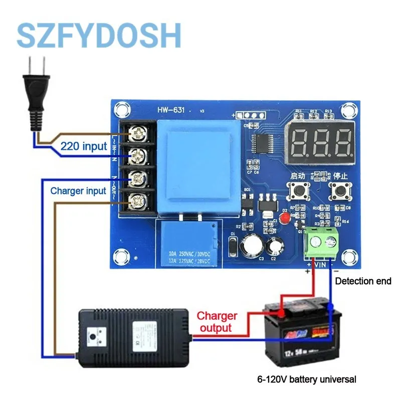 Módulo de Control de carga de batería de litio, Control Digital de XH-M602, placa de protección de interruptor