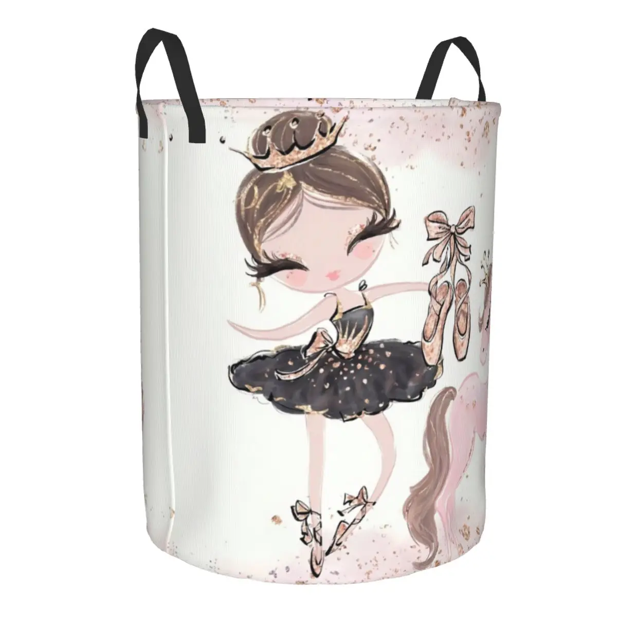 Custom Ballet Art Laundry Hamper Large Storage Basket Ballerina Dancer Girls Boys Toy Organizer