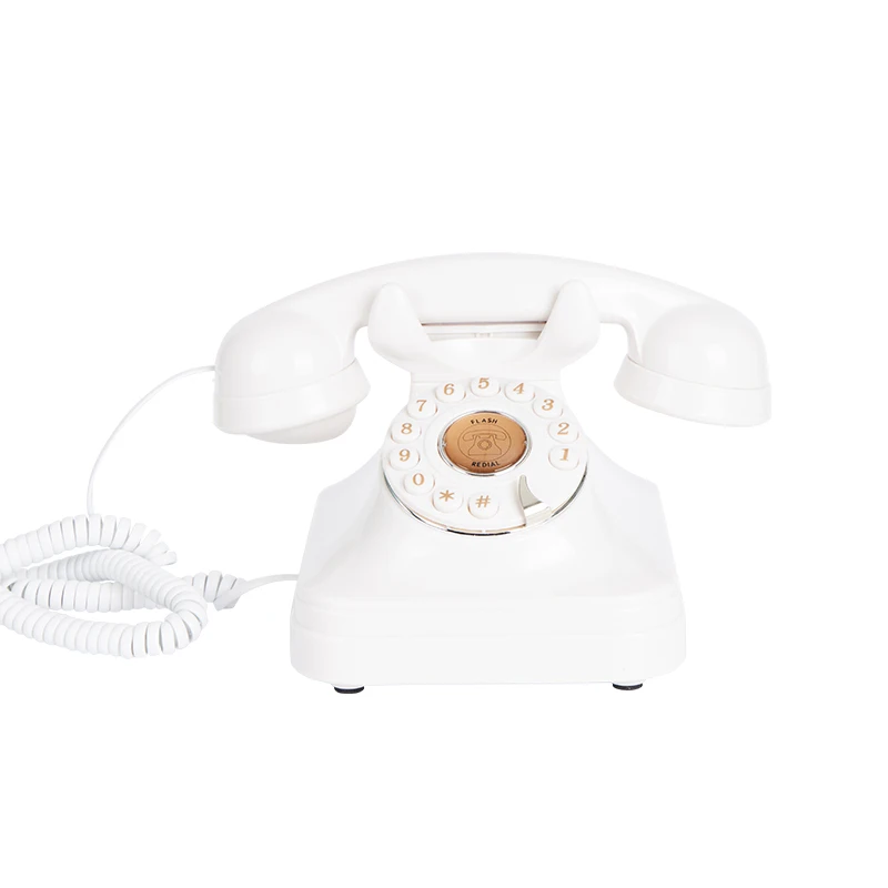 Retro plug-in landline, office and home decoration telephone, home fixed wired telephone, rural creativity nostalgia