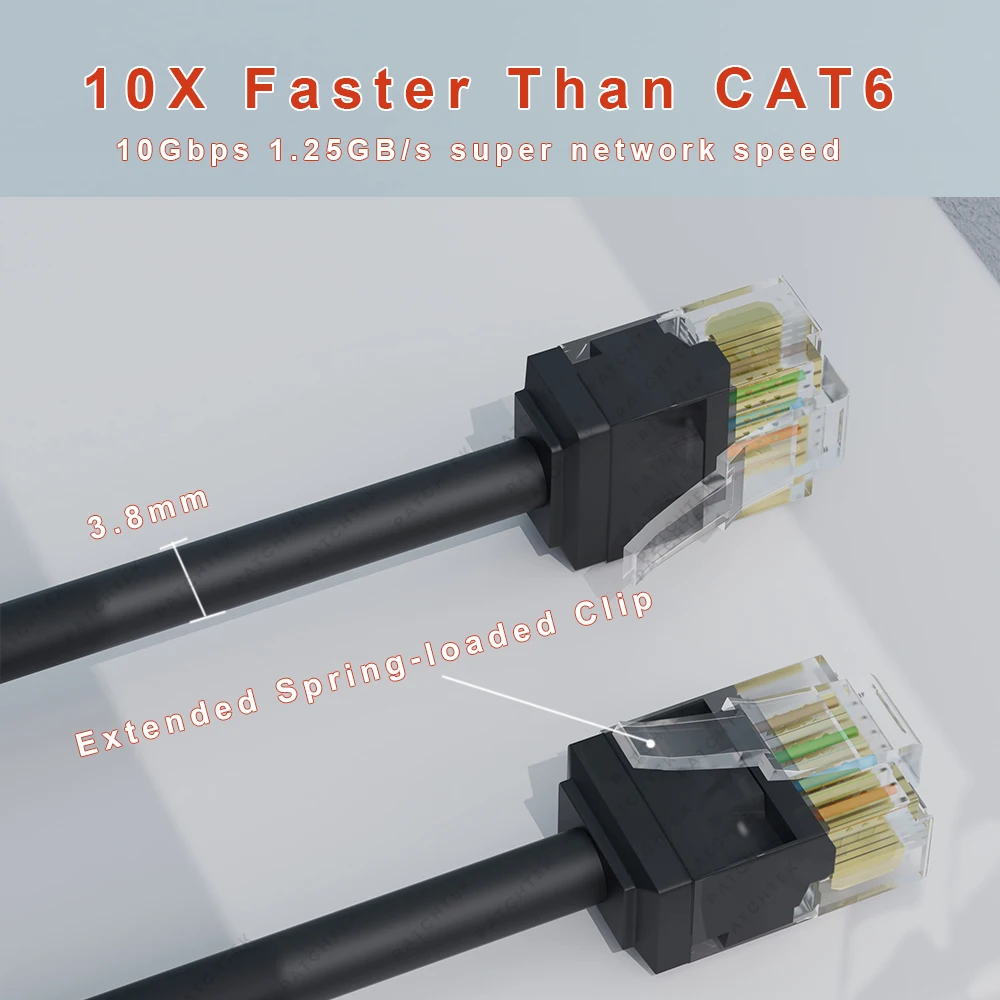 COMNEN Cat6A Ethernet Cable 1pcs Slim Short Cable RJ45 internet 10G Cat6 Patch Cord UTP Lan Cable for Ps5 Router Xbox Computer