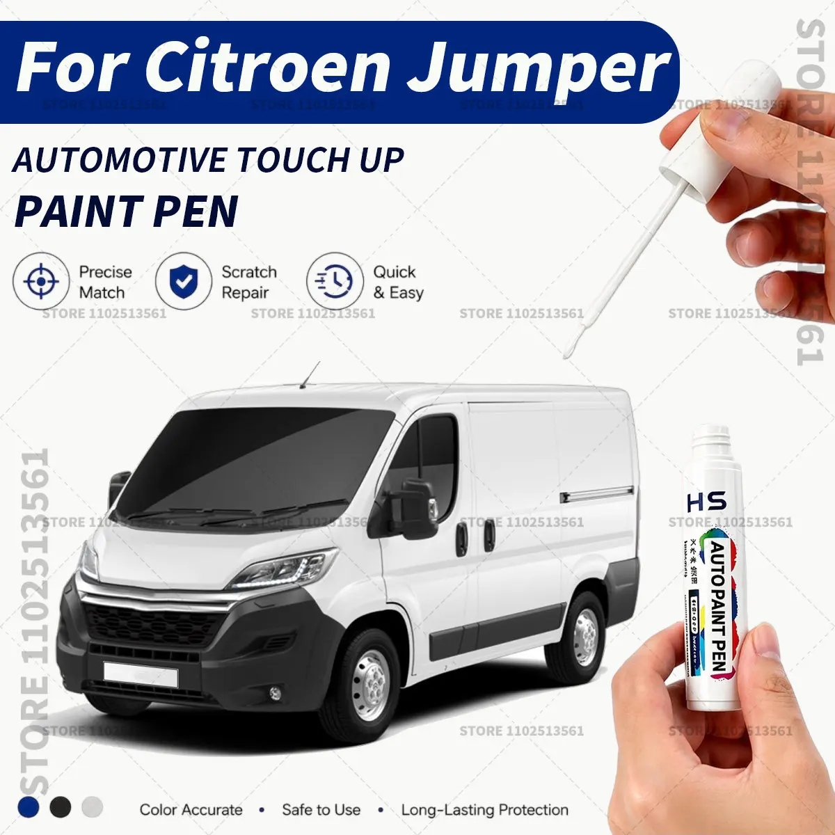 For Citroen Jumper Black  Artense Grey White Red Silver Blueprint Touch Up Paint Pen Quick Repair Car Scratch Chip Paint Brush
