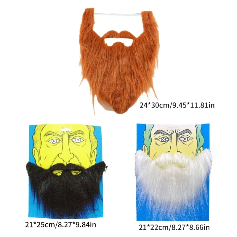 Q0KE Halloween Beard Cosplays Costume Props Mustache Christmas Party Supplies DIY Fancy Dress Fake Beard Long Fluff Beards