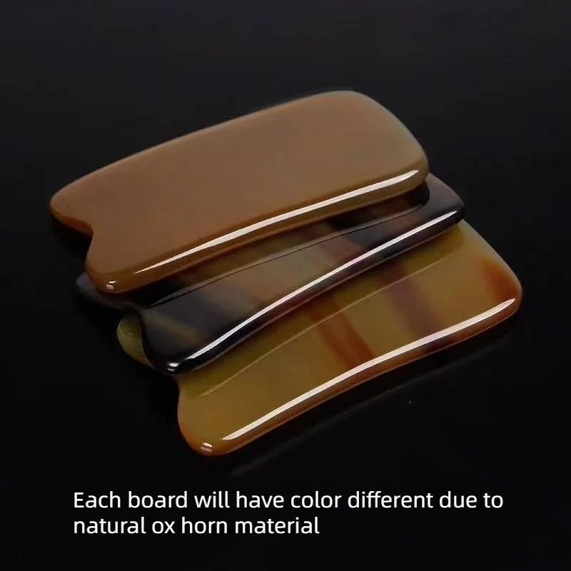 Natural Buffalo Horn Massage Scraper Board Gua Sha Scraping Lift Face Eye Body Acupuncture SPA Therapy Treatment Beauty Tool