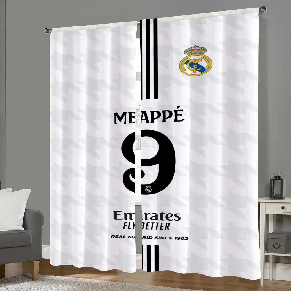 Long Curtains for Living Room 2 Pieces Blackout Curtains Door Curtain R-real M-madrid Fc Bedroom Decoration Partition Kitchen