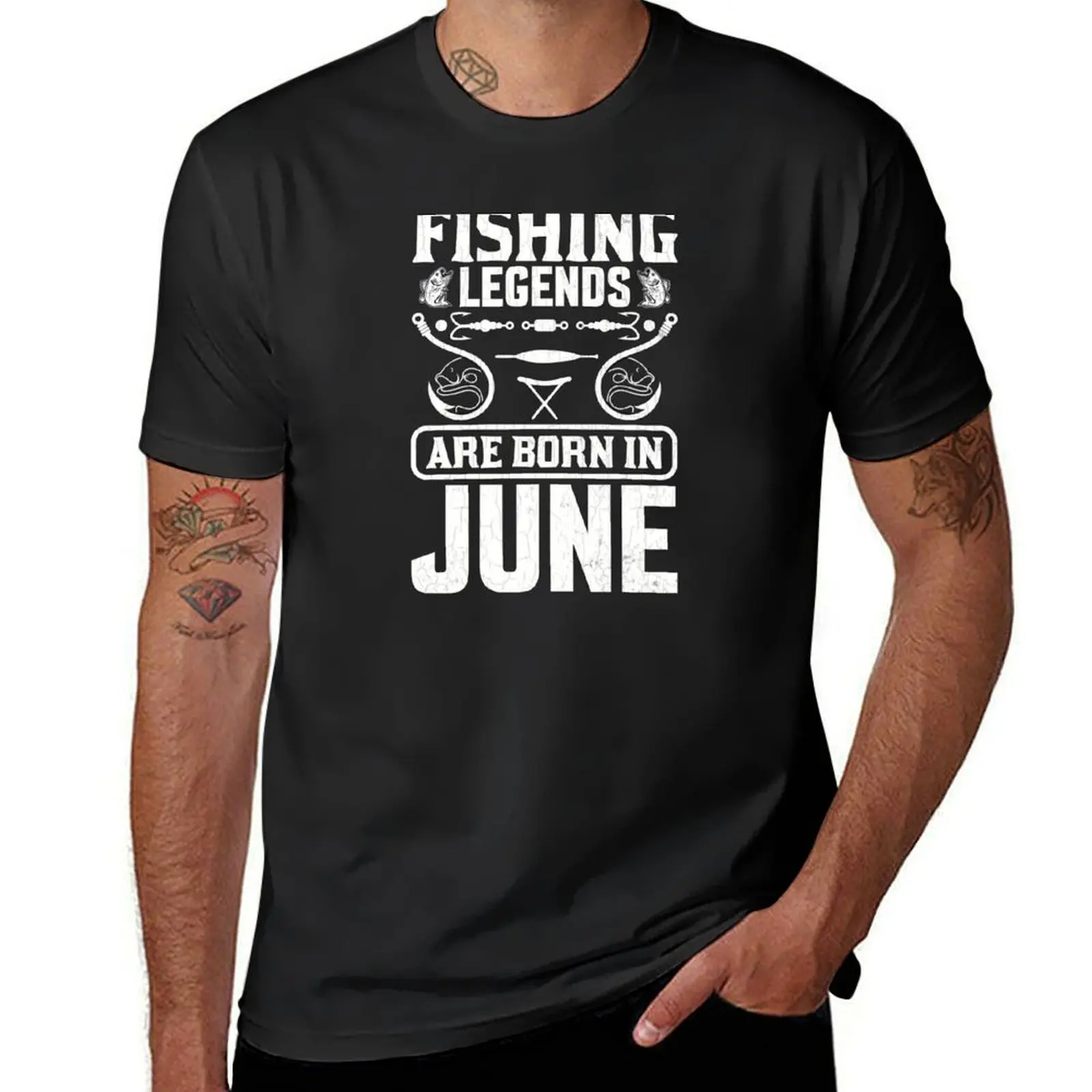 

Fishing Legends are born in June T-Shirt vintage graphic tee for a boy man t shirt clothes for men