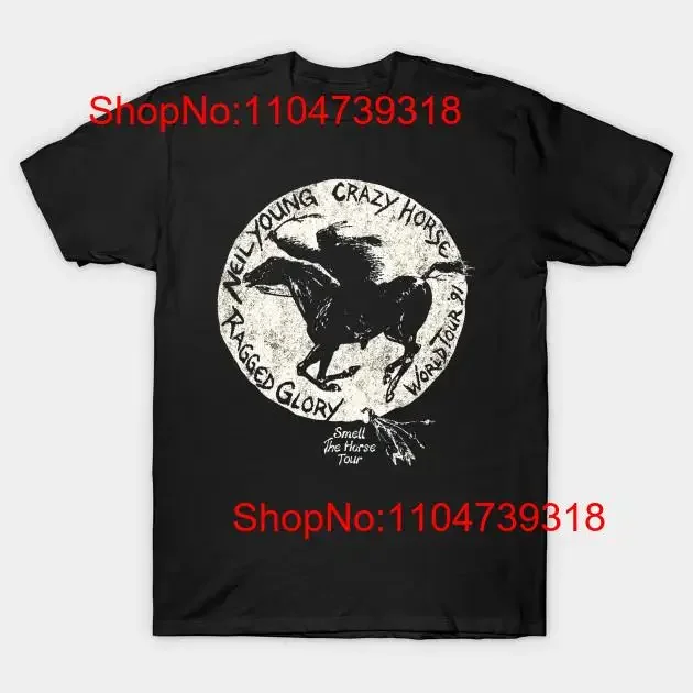 Neil Young Crazy Horse World Tour 91 Rock Music t-shirt S 5XL multicolore vintage haut délavé pour un usage quotidien mode légèrement