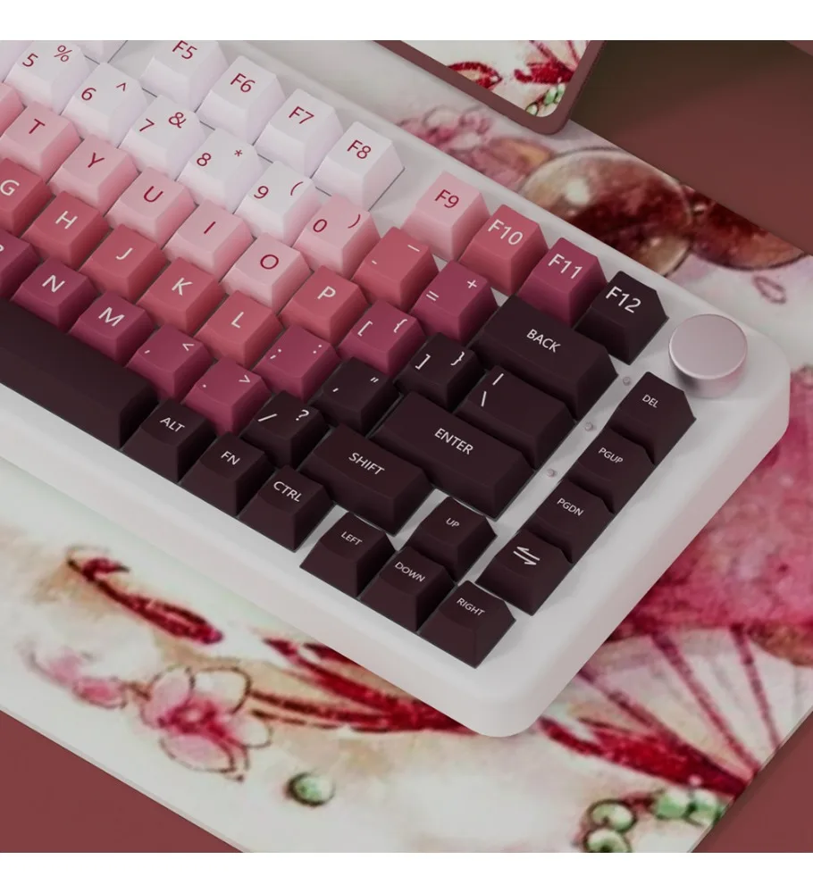 Rouge keycap original height PBT five-sided sublimation, suitable for customized JTK 98/87/75 mechanical keyboard