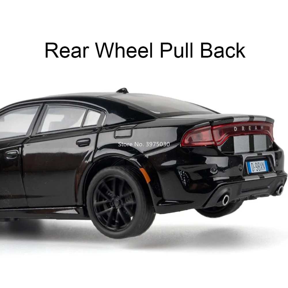 1:32 pressofuso in lega Dodge Charger modelli macchinine ruota tirare indietro auto sportiva in miniatura 6 porte aperte veicoli per collezionisti divertimento
