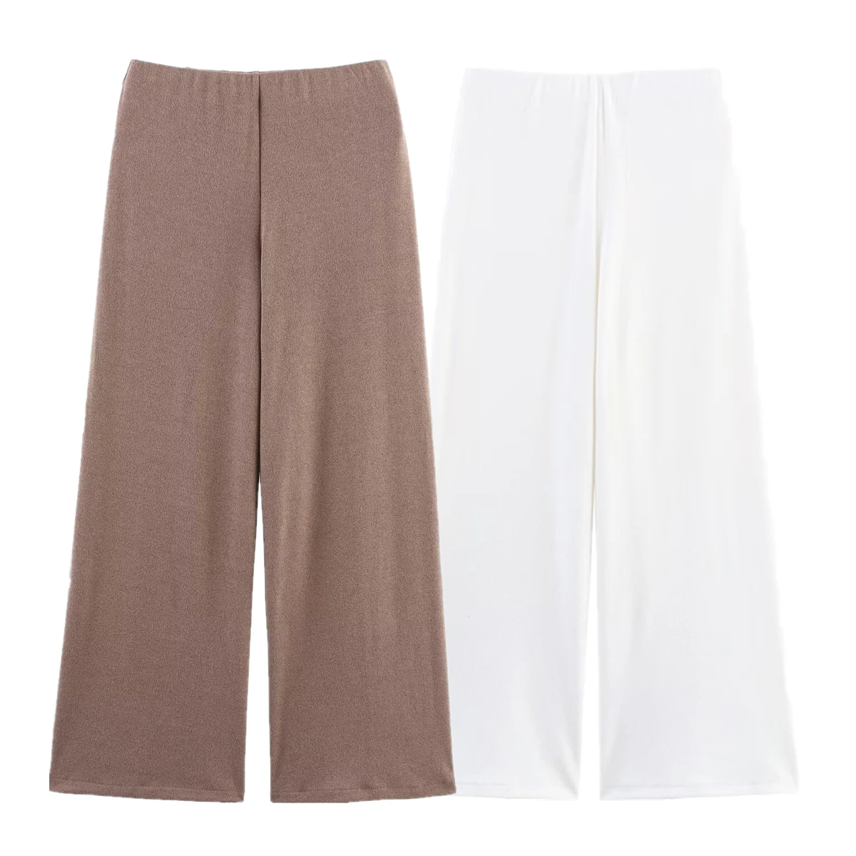 

Jenny&Dave Autumn Women's Clothing Nordic Minimalist Solid Color Knitted Casual Pants Khaki Elegant Straight Pants For Women