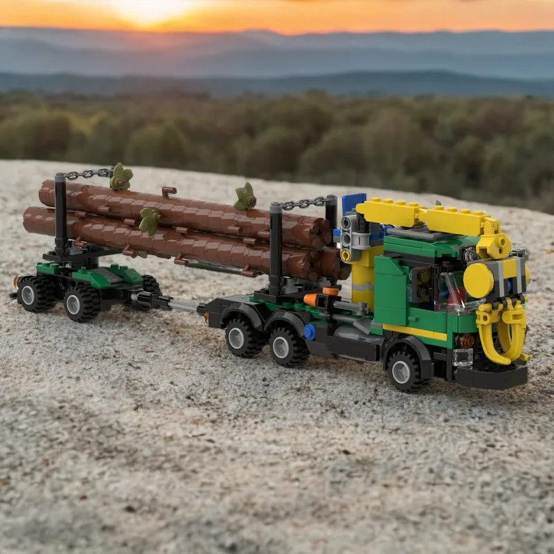 

443Pieces Logging Truck with Pole Trailer Building Blocks, Infinite Creativity, Model Building Blocks