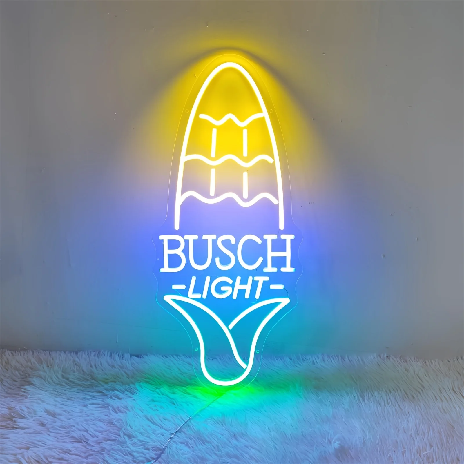 Busch señal de neón LED en forma de maíz, iluminación decorativa alimentada por USB para Pub de cerveza, Bar en casa y sala de juegos