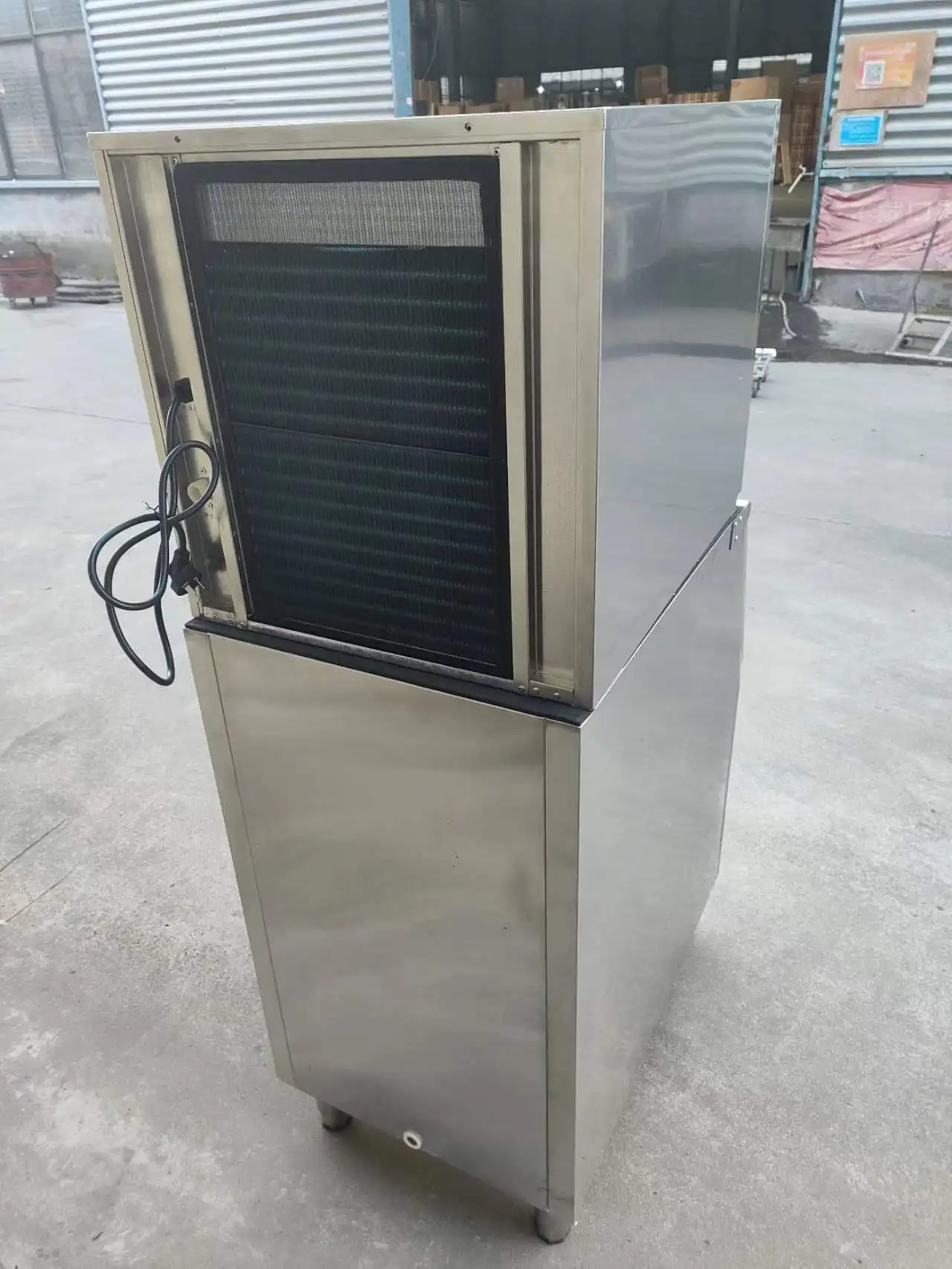 Máquina de gelo industrial, 1 tonelada, 1000kg, aço inoxidável, bloco de cubos de gelo comercial, máquina de fazer gelo para negócios