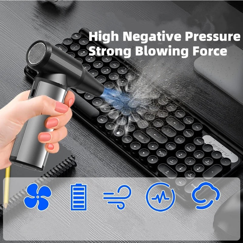 

450000RPM Turbofan Air Blower Mini Turbo Jet Fan Brushless Motor Handheld Duct Fan Portable Charging Cleaning Car Vacuum Cleaner