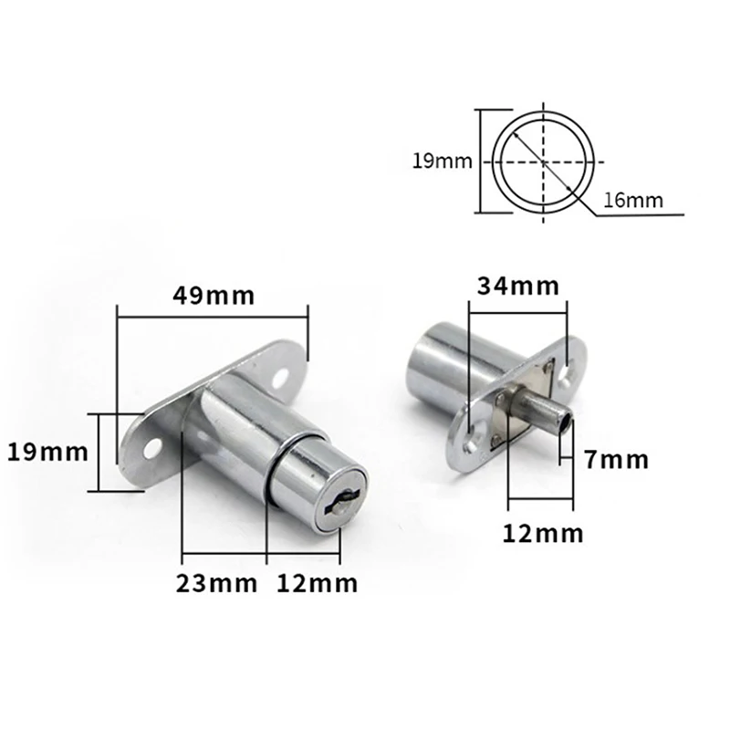 Drawer Push Lock Sliding Door Showcase Cupboard Cabinet Locks Window Security