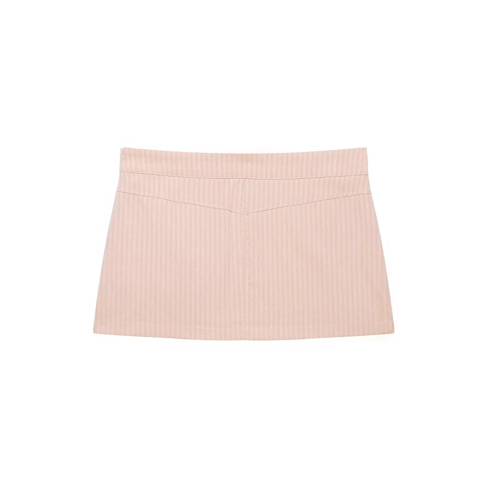 BSAY Women Fashion Striped Print Mini Skirt Lace‑Up Pocket Decor High Waist A‑Line Short Skirt Casual Ladies Streetwear Bottoms