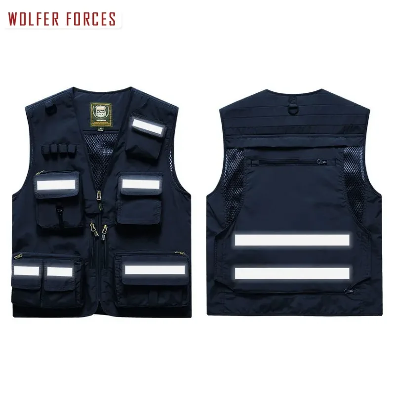 

Hunting Vest Men's Clothing Free Shipping DIY Jacket Work Sleeveless Plus Size Outerwear Waterproof Clothes Tactical Windbreaker