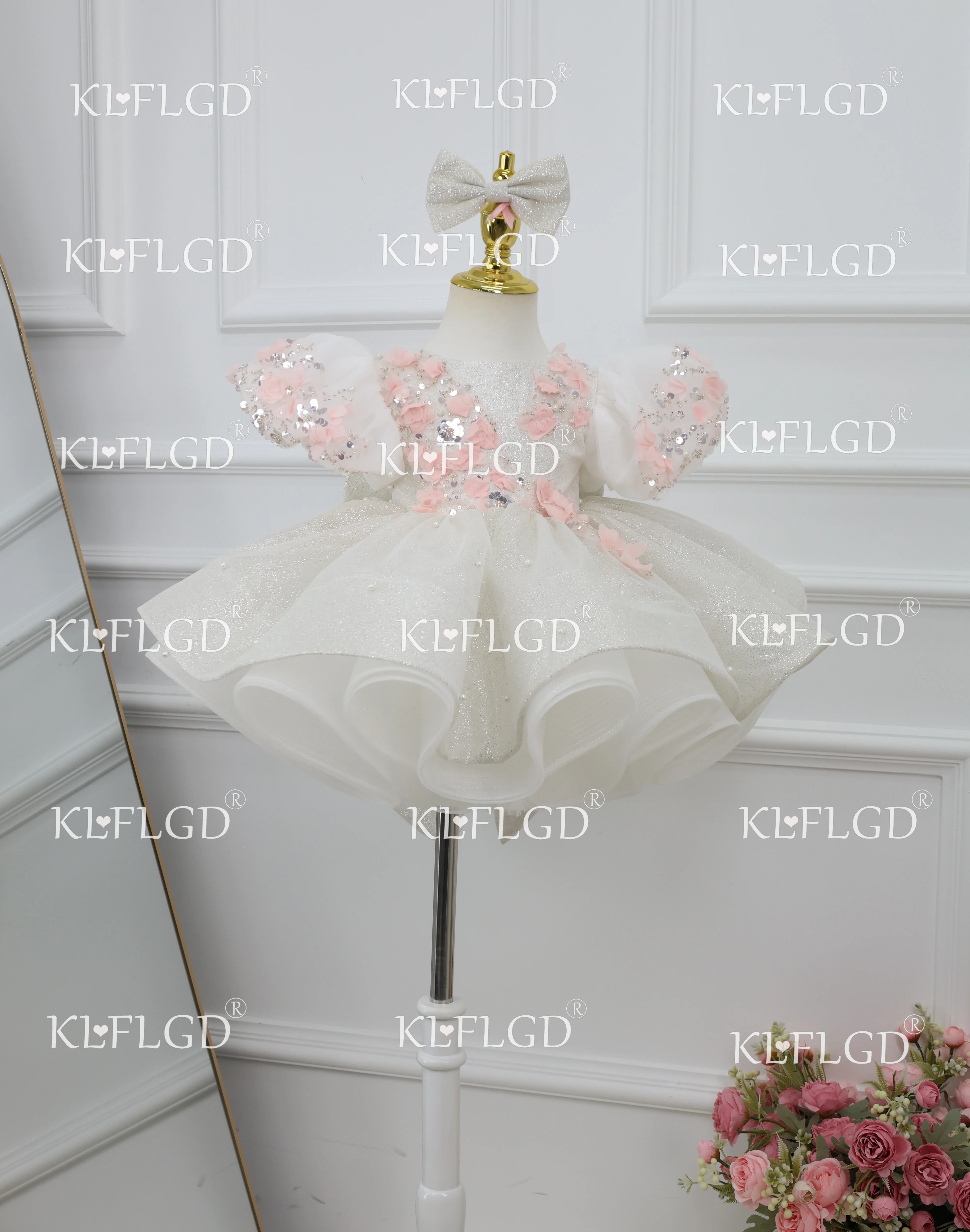 KLFLGD   Luxury Girls Party Dresses Flower Girl Wedding Dresses Prom Performance Costumes Girls Festival Dresses
