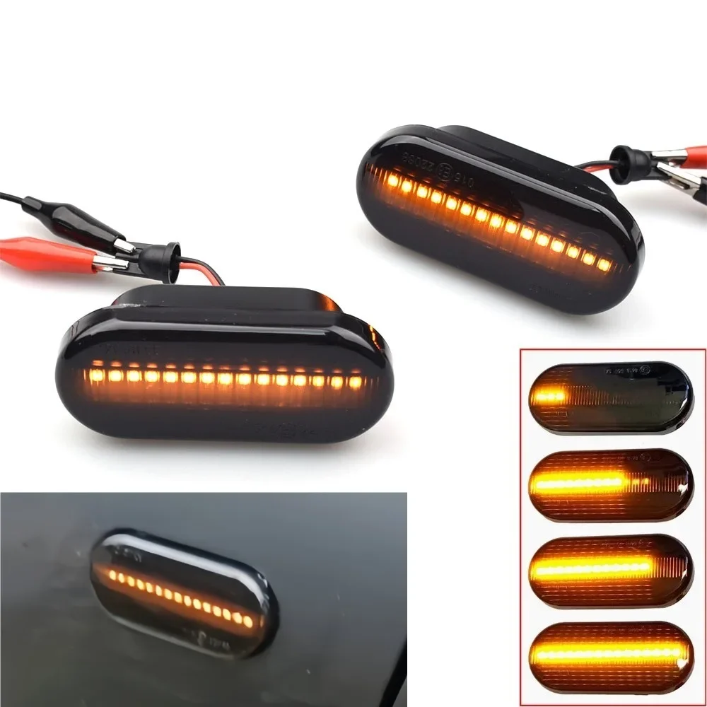 2X LED Dynamic Side Marker Turn Signal Light Indicator for VW Bora Golf 3 4 MK4 Jette Lupo Passat Z2 3BG Polo SB6 SEAT Ibiza T5