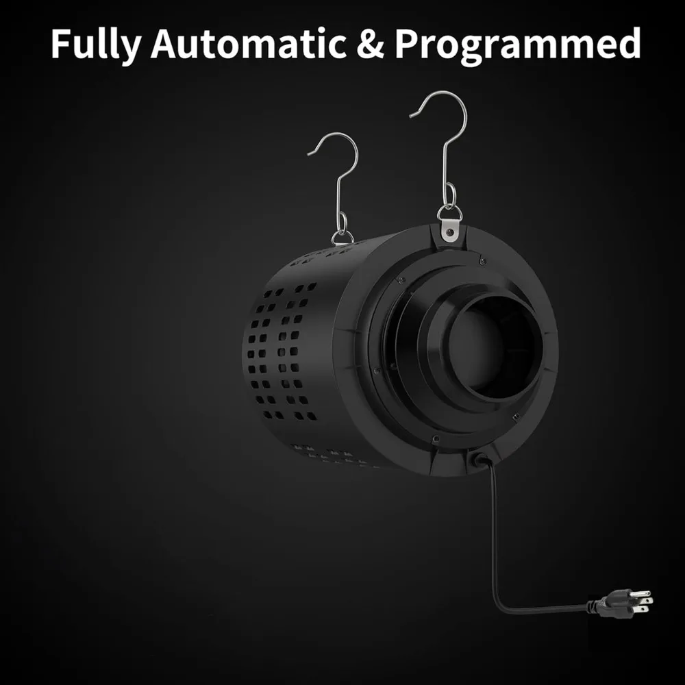 Inline Fan with Carbon Filter Kit, Compatible with 4"/5"/6" Ducts,10 Speed ​​Control Recyclable Carbon Filtration